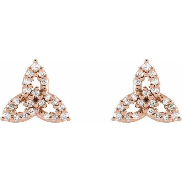 14K Rose 1/10 CTW Natural Diamond Celtic-Inspired Trinity Earrings