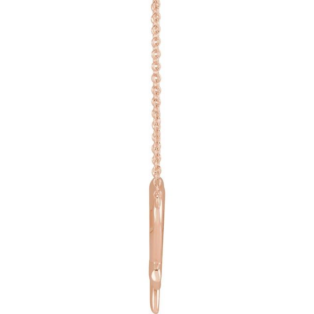 14K Rose Cross & Open Heart 18" Necklace