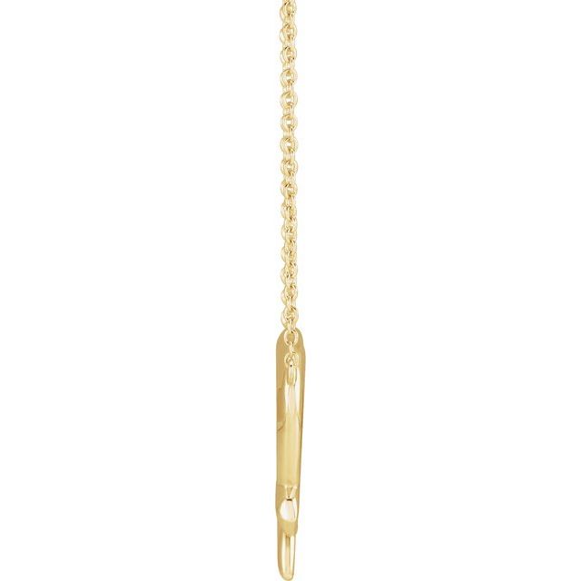 14K Yellow Cross & Open Heart 18" Necklace