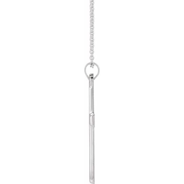 14K White Cross 18" Necklace