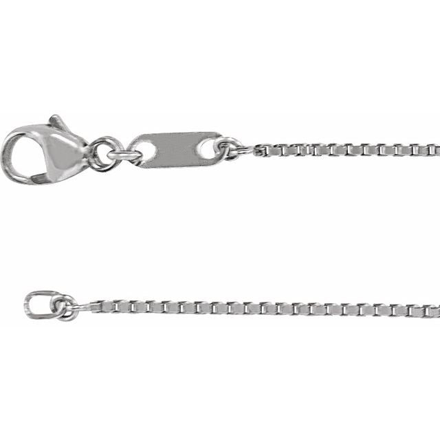 Platinum 1 mm Diamond-Cut Box 20" Chain