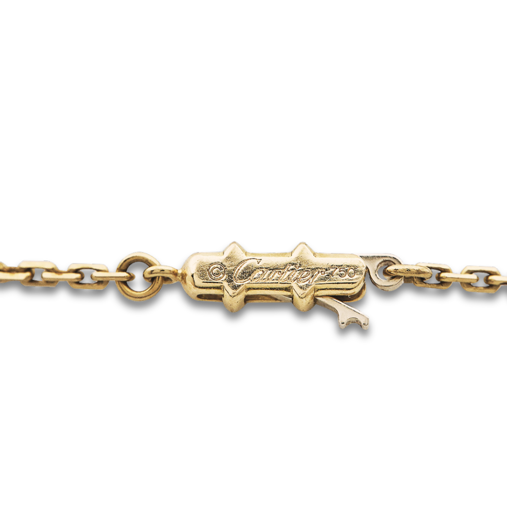 Cartier LOVE 18k Yellow Gold Diamond Charm Pendant Necklace – 16.5", 0.18 ctw