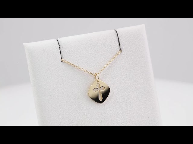 Sterling Silver 12.75x9.99 mm Pierced Cross 16-18" Necklace