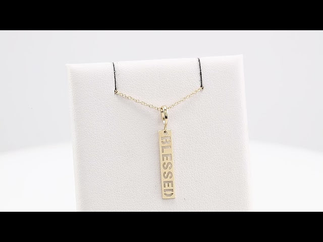14K Yellow Blessed Bar 16-18" Necklace
