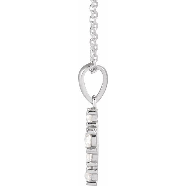 Platinum 3/8 CTW Rose-Cut Natural Diamond Cross 16-18" Necklace