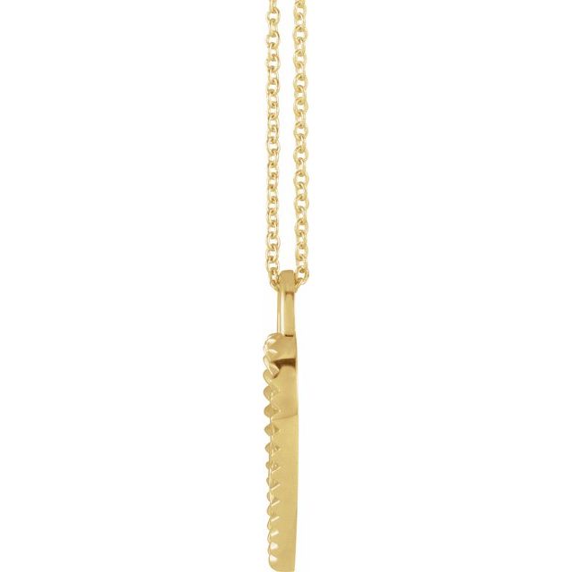 14K Yellow Miraculous Mary Heart 16-18" Necklace