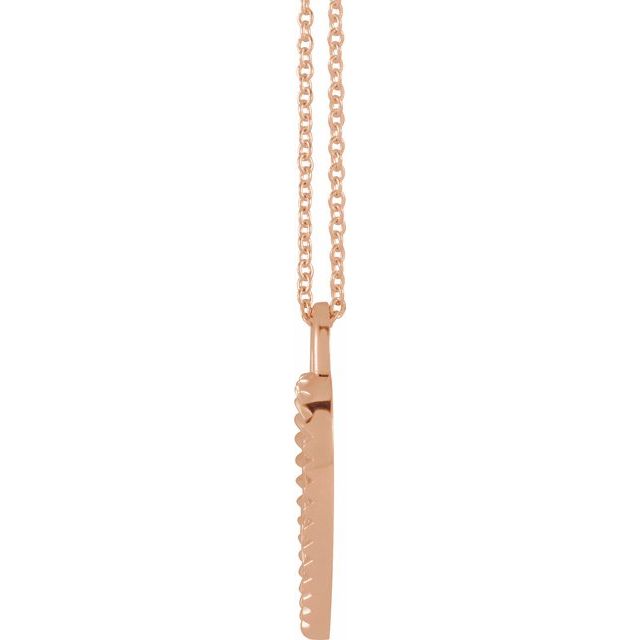 14K Rose Miraculous Mary Heart 16-18" Necklace