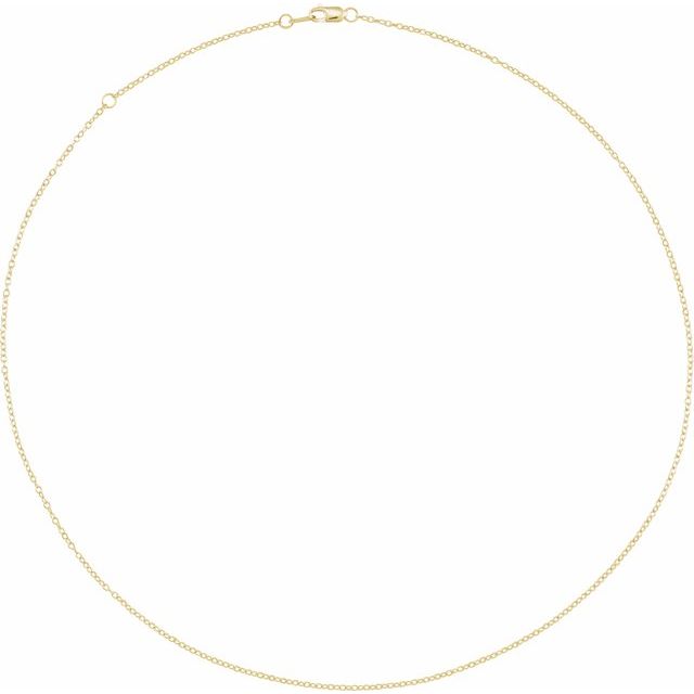 14K Yellow 1.3 mm Adjustable Cable 16-18" Chain