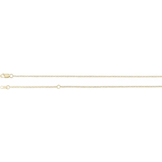 14K Yellow 1.3 mm Adjustable Cable 16-18" Chain