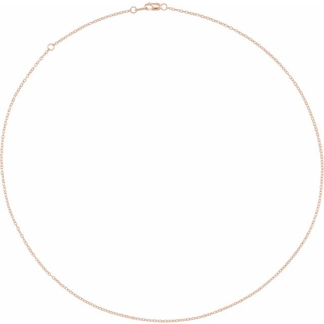 14K Rose 1.3 mm Adjustable Cable 16-18" Chain