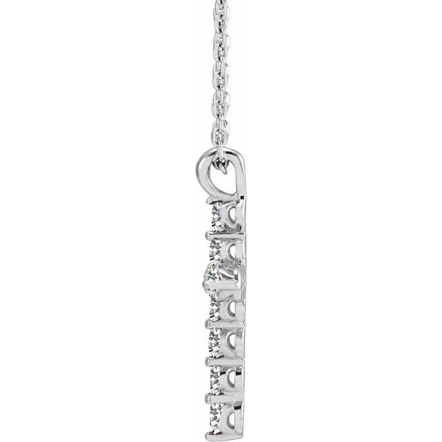 Platinum 1/3 CTW Natural Diamond Cross 16-18" Necklace