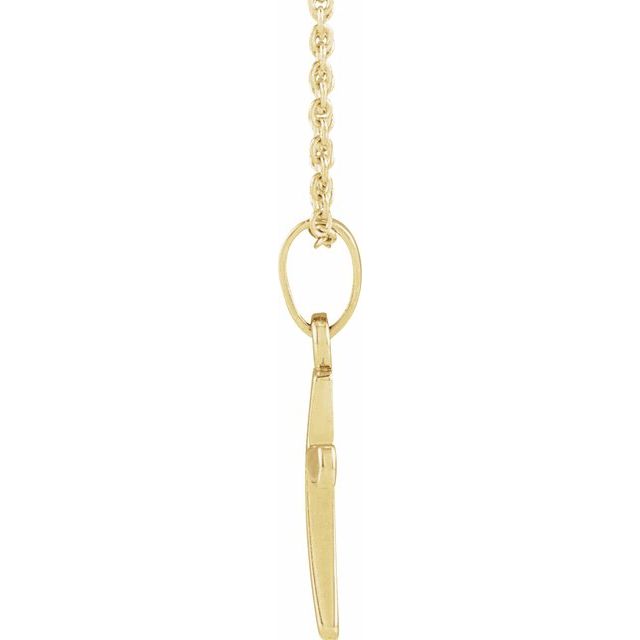 14K Yellow Cross 18" Necklace