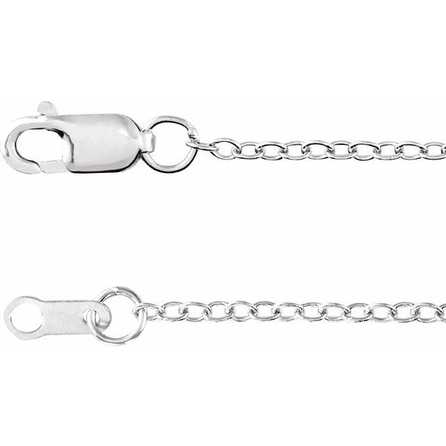 14K White 1.3 mm Adjustable Cable 16-18" Chain