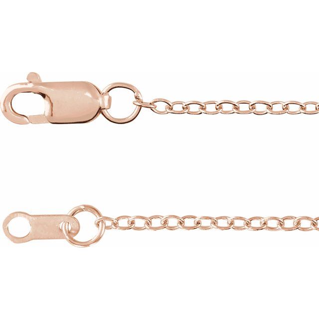 14K Rose 1.3 mm Adjustable Cable 16-18" Chain