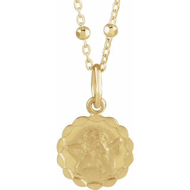 14K Yellow Cherub 18" Necklace