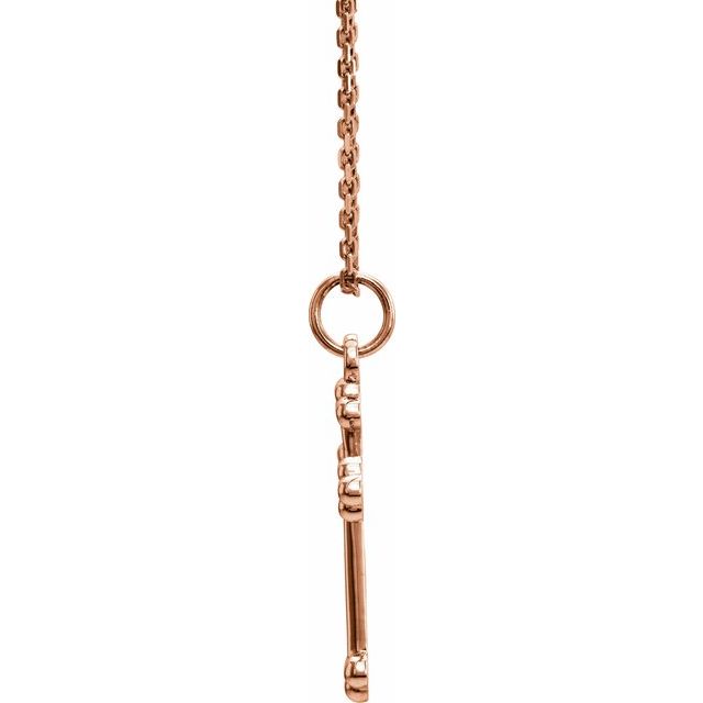 14K Rose Cross 18" Necklace