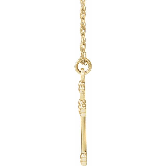 14K Yellow Cross 18" Necklace