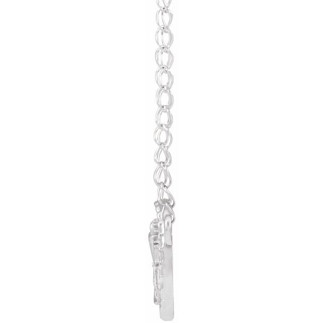 14K White 13.65x12 mm First Communion Youth 16" Necklace