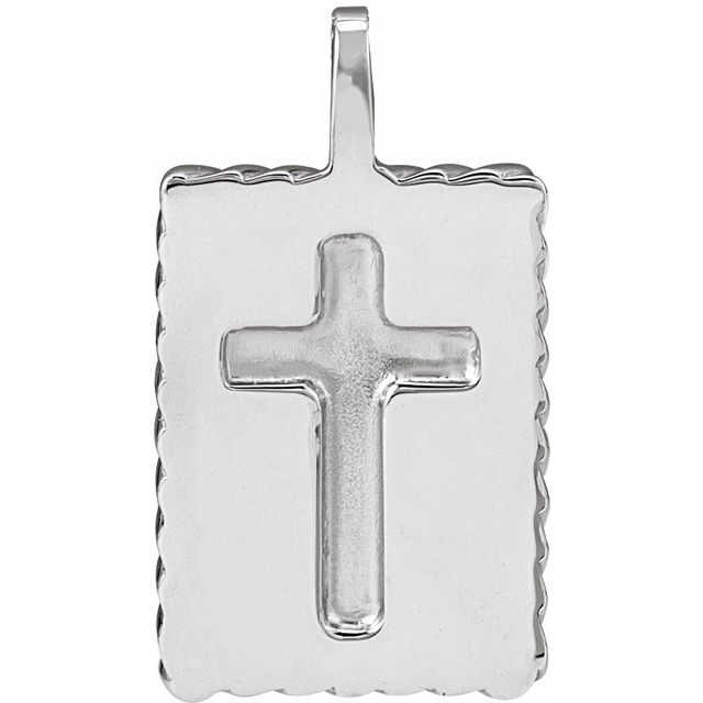 14K White Crucifix Pendant