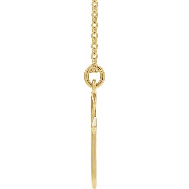 14K Yellow Cross 18" Necklace