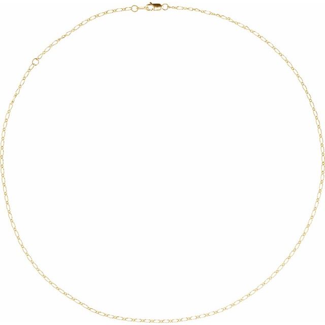 14K Yellow 1.5 mm Adjustable Figaro 16-18" Chain
