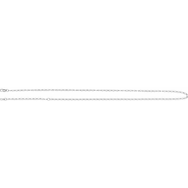 14K White 1.5 mm Adjustable Figaro 16-18" Chain