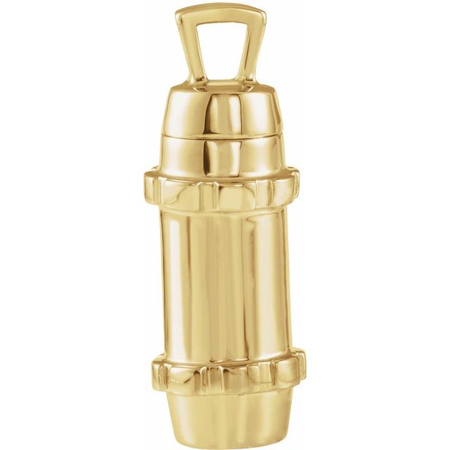 14K Yellow 30.2x10.7 mm Cylinder Ash Holder Pendant