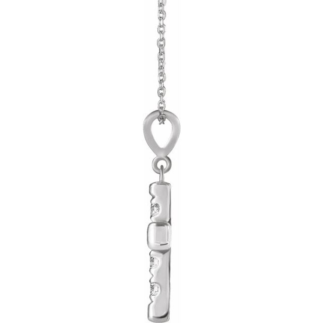 Platinum 3/4 CTW Natural Diamond French-Set Cross 16-18" Necklace