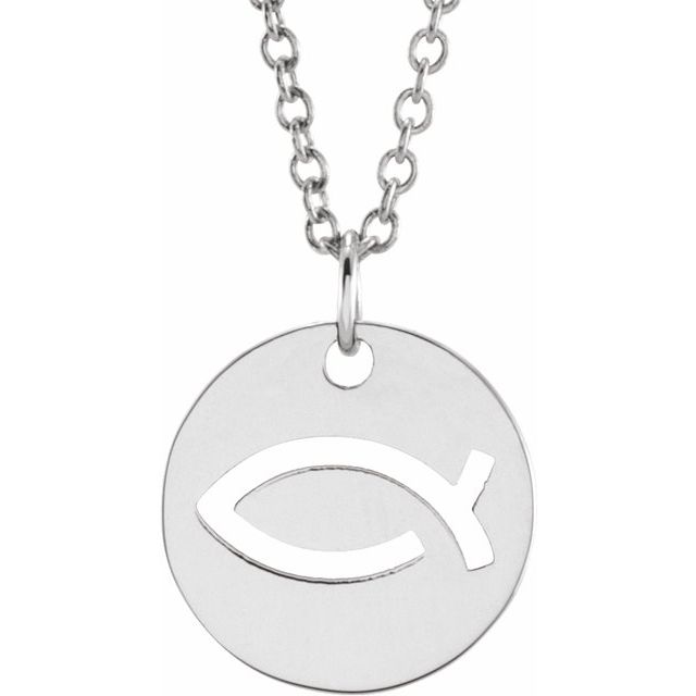 Sterling Silver (Ichthus) Fish 16-18" Necklace