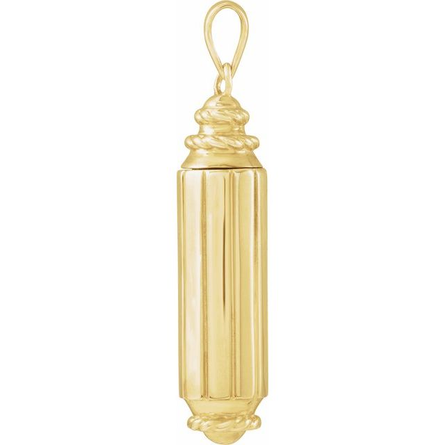 14K Yellow Cylinder Ash Holder Pendant
