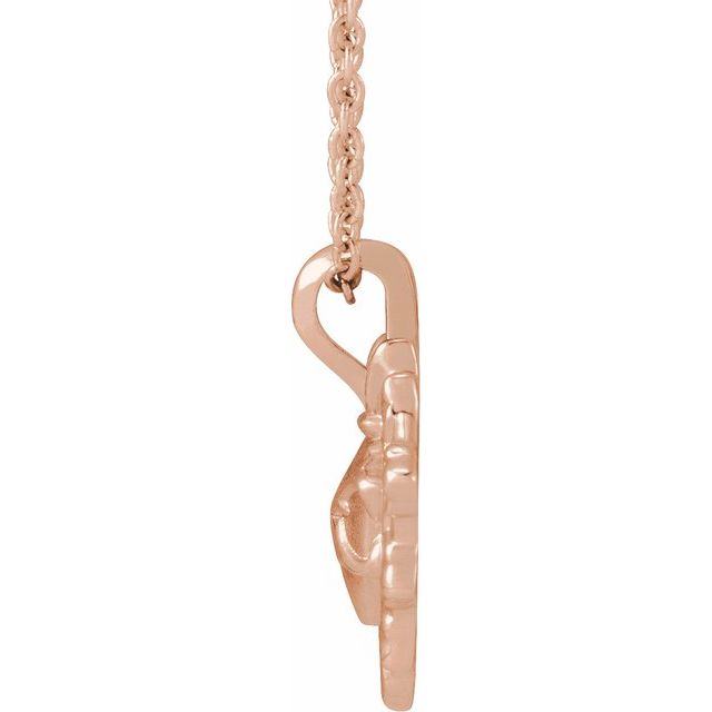 14K Rose Sacred Heart 16-18" Necklace