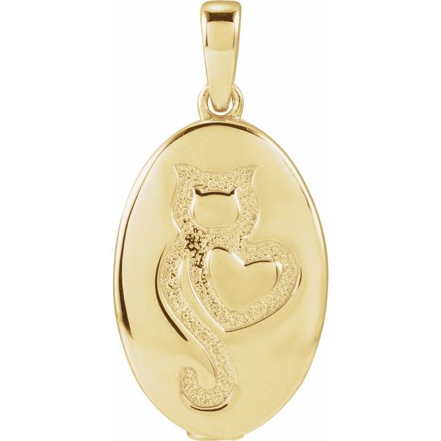 14K Yellow Gold-Plated Sterling Silver Cat Ash Holder Pendant