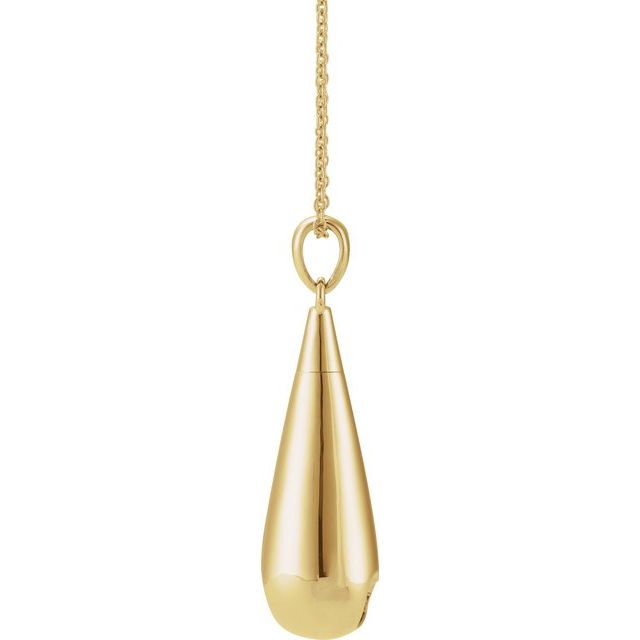10K Yellow Tear Of Love Ash Holder 18" Necklace