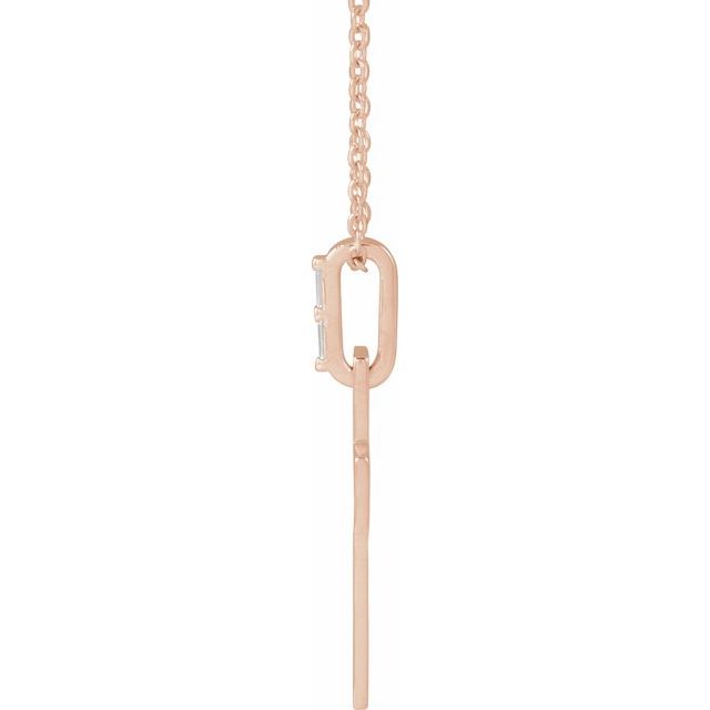 14K Rose .03 CTW Natural Diamond Cross 16-18" Necklace Mounting
