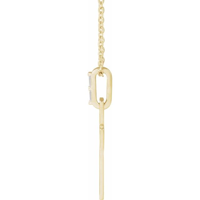 14K Yellow .03 CTW Natural Diamond Cross 16-18" Necklace Mounting