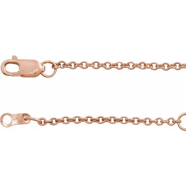 14K Rose 1.5 mm Adjustable Cable 16-18" Chain