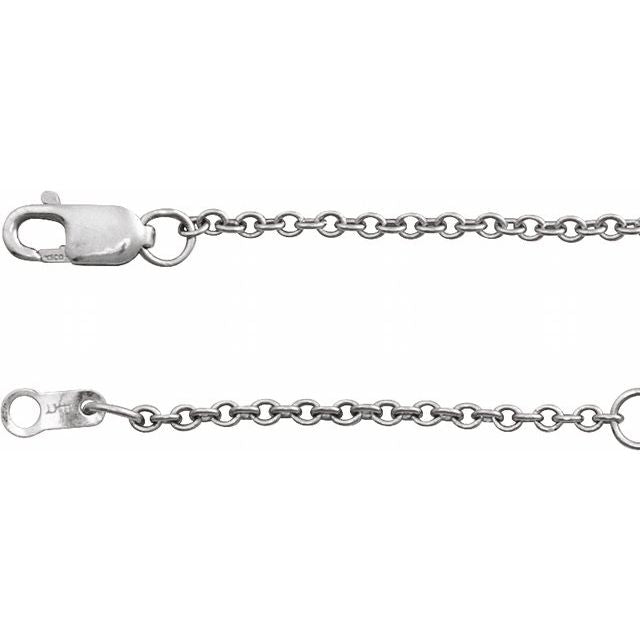 14K White 1.5 mm Adjustable Cable 16-18" Chain