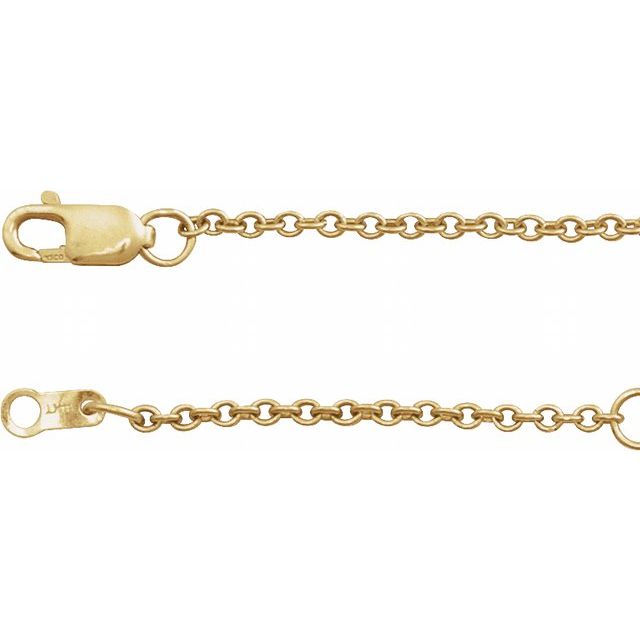 14K Yellow 1.5 mm Adjustable Cable 16-18" Chain
