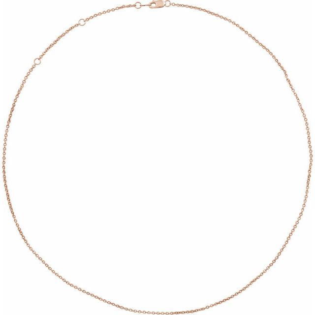 14K Rose 1.5 mm Adjustable Cable 16-18" Chain