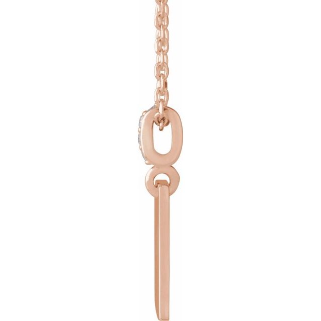 14K Rose .02 CTW Natural Diamond Faith Over Fear 16-18" Necklace