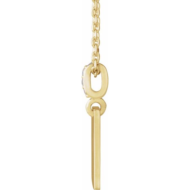 14K Yellow .02 CTW Natural Diamond Faith Over Fear 16-18" Necklace