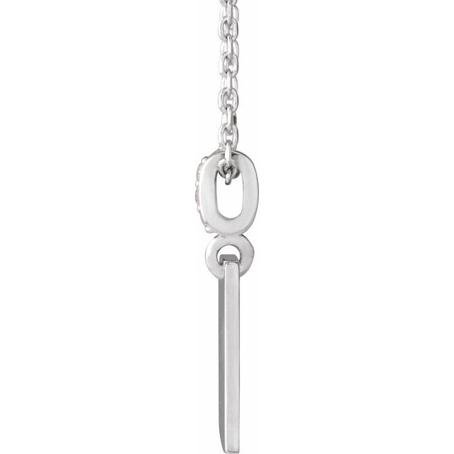 14K White .02 CTW Natural Diamond Faith Over Fear 16-18" Necklace