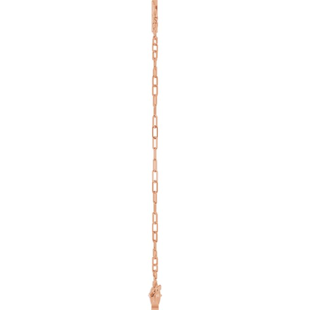 14K Rose Sideways Cross 7" Bracelet