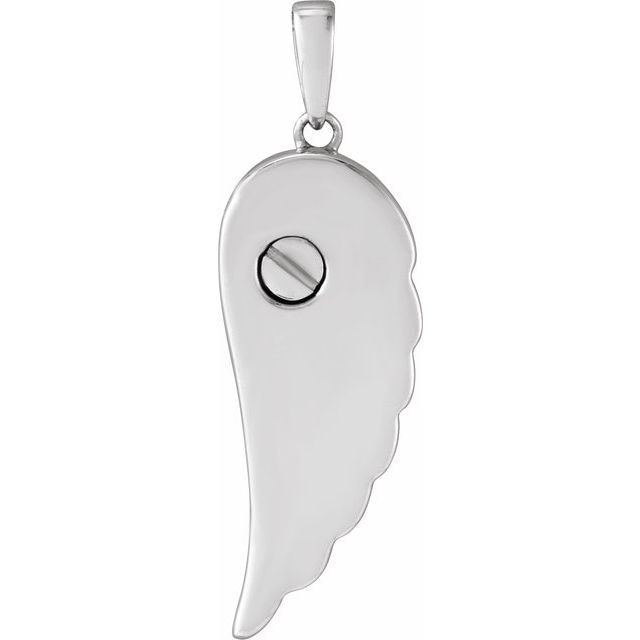 Sterling Silver Angel Wing Ash Holder Pendant
