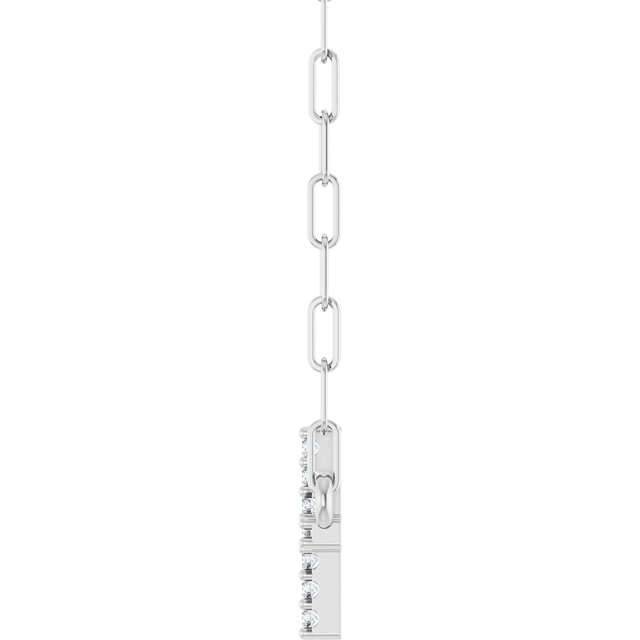 14K White .06 CTW Natural Diamond Sideways Cross 18" Necklace
