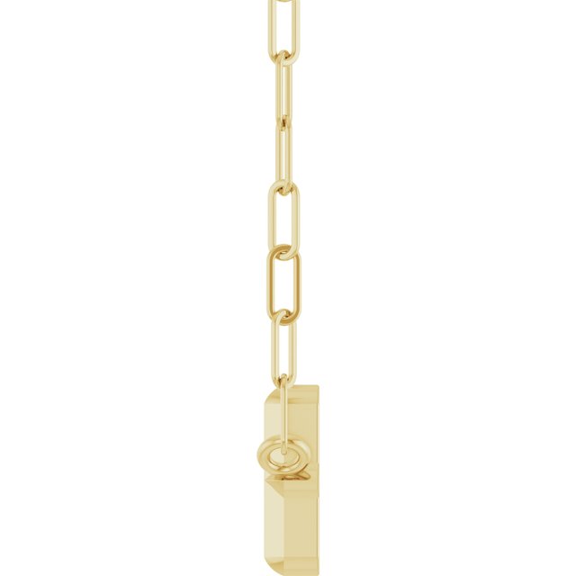 14K Yellow Sideways Cross 18" Necklace