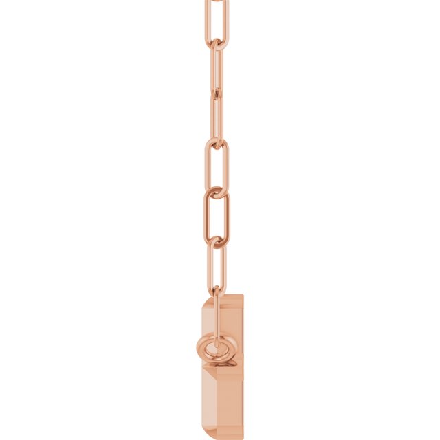 14K Rose Sideways Cross 18" Necklace