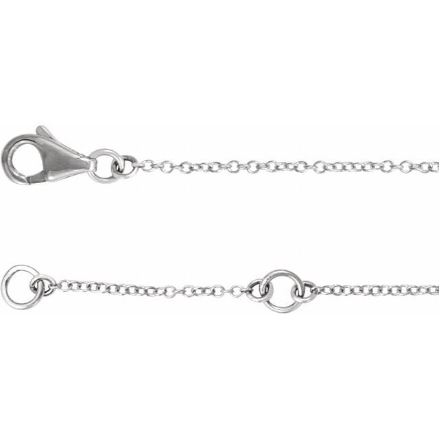 14K White 1/5 CTW Natural Diamond Double Sideways Cross 16-18" Necklace