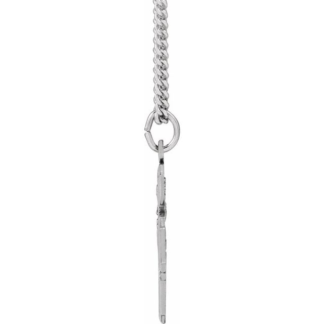 Sterling Silver 25x24 mm Four-Way Cross Medal 24" Necklace