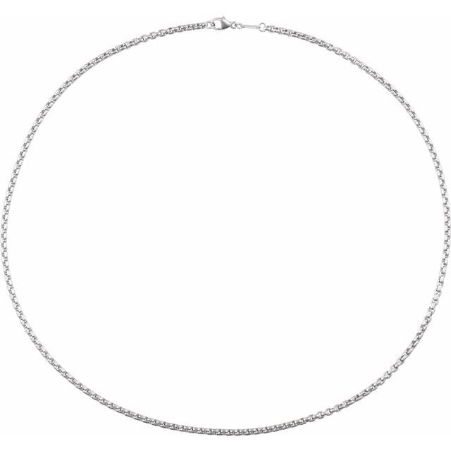Sterling Silver 1.8 mm Rounded Box 18" Chain